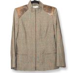 Vintage Herve Bernard Wool With Leather Trim Suit Set Brown Size 8 Photo 1