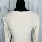 Planet Gold  Wrap Front Top Shirt Light Brown Long Sleeve Sz M Scrunch Side Photo 6
