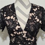 Lush Clothing Lace Floral Black Romper Photo 3