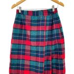 Vintage Boundary Waters Plaid Wool Pleated Midi Skirt 12 Photo 9