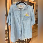 Looney Tunes Vintage 90s Tweety bird Embroidered Denim Shirt plus button down Photo 9