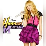 Say What? Vintage Y2K pink black shoulder tiered high school musical ruffle toile dress L Photo 7