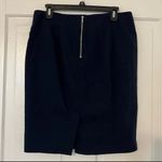 Loft  navy pencil skirt exposed zipper back Photo 1