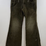 Tripp NYC Olive Green Corduroy Flare Pants Size 9 Y2K Grunge Embroidered Photo 0