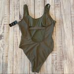 Bebe  Olive Low Back One Piece Swimsuit. Size Small. NWT Photo 1