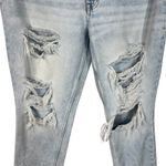 Aeropostale SZ 10 Mom Jeans Distressed Rips Hi-Rise Light Wash Zip-Fly Pockets Photo 2