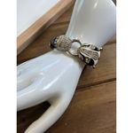 Vintage Silver & Enamel Panther Bangle Bracelet Black Photo 15