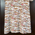 Anthropologie EUC Porridge Mediterranean City Scene Linen Blend Dress Medium Photo 7