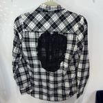 Hot Topic Black White Plaid Skull Lace Back Long Sleeve Button Down Shirt Photo 2