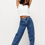 Iets Frans Women's Jeans Size 25W Blue Patterned‎ High Rise Straight Leg Denim Photo 0