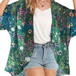 Floral woman’s Kimono Cardigan size 3XL Green Photo 0