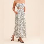 ASTR The Label Sanger Dress Sz Large White & Black Printed Maxi Cut-outs Resort Photo 5