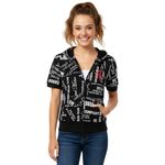 Feathers Royal Motor Company Short Sleeve Full Zip Hoodie Medium Black Photo 7