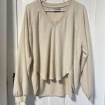 Urban Outfitters  Cream off white V Neck oversized pullover size small Photo 2