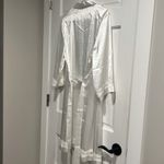 Ekouaer White Satiny Robe with Lace Detail Perfect for Brides Size Medium Photo 6