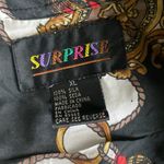 Silk Medallion Button Down Shirt Womens Sz XL Navy Red Royal Black Photo 6