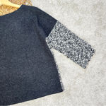 Eileen Fisher Ash Black Boucle Front Boxy Wool Mohair Chunky Knit Sweater Photo 8