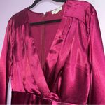 Entro  Silky Tulip Hem Dress Sangria Women Size L Cocktail Formal Event Hoco Photo 2