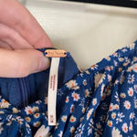 Free People  X REVOLVE Tessa Mini Dress Black Blue Ditsy Floral Ruched Lined M Photo 4