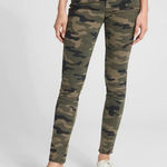 Gap Jeggings SIZE 29 Stretch Green Camo Low Rise Skimmer Legging Pockets Denim Photo 0