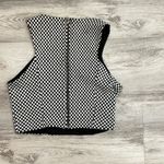 Forever 21 Black & White Checkered Cropped Zip Back Stretchy Lined Tank Top M Photo 4