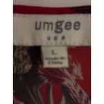 umgee USA Red Floral Thistle Print Ruffle Sleeve Blouse Top Women's Size L Size L Photo 3