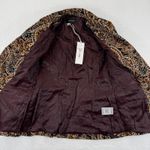 Driftwood  Paisley Print Velvet Blazer Jacket Women's Size S Brown Black Gold Photo 4