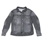 Sneak Peek Women’s Denim Jacket Size Medium Faded Black Distressed Jean Jacket Photo 2