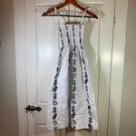 Leilani Collection Hawaii White Floral Pineapple OS Smocked Sundress Hawaiian Size 00 Photo 1