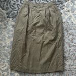 Vintage Georgiou Silk Two Piece Skirt Set Olive Green Large Photo 5
