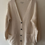 American Eagle  Knit Oversized Cream Button Cardigan Photo 0