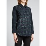 Libertine "Longfellow's Light of Stars" Crystal Embellished Shirt in Tartan Flan Blue Photo 2