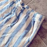 Anthropologie ’s Cloth & Stone Linen Wide Leg Pants Blue & Cream Size M New w/Tag Photo 7