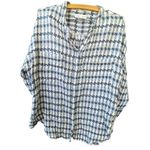 Lou & grey  LOFT houndstooth tie front cotton shirt Photo 0