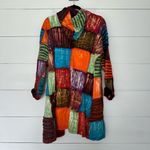 Greater Good Women’s Large Extra Large Patchwork Long Hooded Sweater Jacket Photo 2
