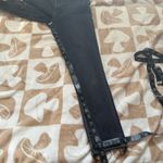 Denim Forum Lola High Rise Skinny Jeans Gray Wash Raw Hem Stretch 26 Black Photo 7