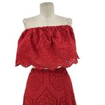 Astra Signature Julie Ruffle Lace Bandeau Tiered Maxi Skirt Set Size 16 Red Photo 3
