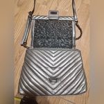 Jessica Simpson  like new Elegant Silver Quilted Shoulder Bag Photo 3