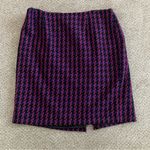 Talbots  Pink Purple Wool Blend Houndstooth Textured Pencil Skirt 18W Office Photo 0