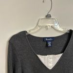 Denim & Co . Long Grey Sleeve Flatback Rib Knit Duet Tunic Size Large Photo 4