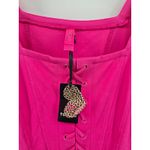 Torrid  Betsey Johnson Pink Lace Up Corset Fit Flare Dress Pockets Size 0 Large Photo 3