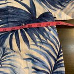 Talbots Plus Size 2X Linen Blue White Palm Leaf Print Blouse Top Resort Photo 6