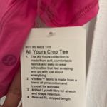 Lululemon NWT  All Yours Crop Tee Pink 8 Photo 5