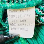 Vintage Plant Lover 80s Emerald Green and Metallic Hibiscus Foliage Sweater Size undefined Photo 2