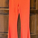 Aerie NWT Kick-It Ribbed High Waisted Super Flare Pant Size Medium Coral Pull On Photo 0