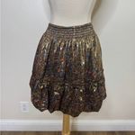 Free People  In A Bubble Metallic Mini Skirt Photo 3