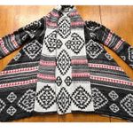 Eyeshadow Boho Chic Open Front Tribal Aztec Long Knit Cardigan Sweater Western, Size S Photo 6