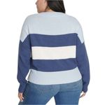 Lucky Brand NEW Blue Stripe Relaxed Fit Cable Knit Sweater Women’s Plus size XXL Photo 2