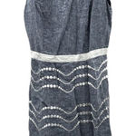 Boden Summer Fun Denim Blue & White Embroidered Sleeveless Mini Dress Size 10 Blue Photo 0