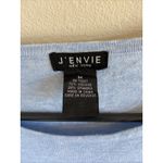 J'Envie Light Blue Viscose Spandex Ribbed Cuff Buttons Shirt Blouse Top Medium‎ Photo 2